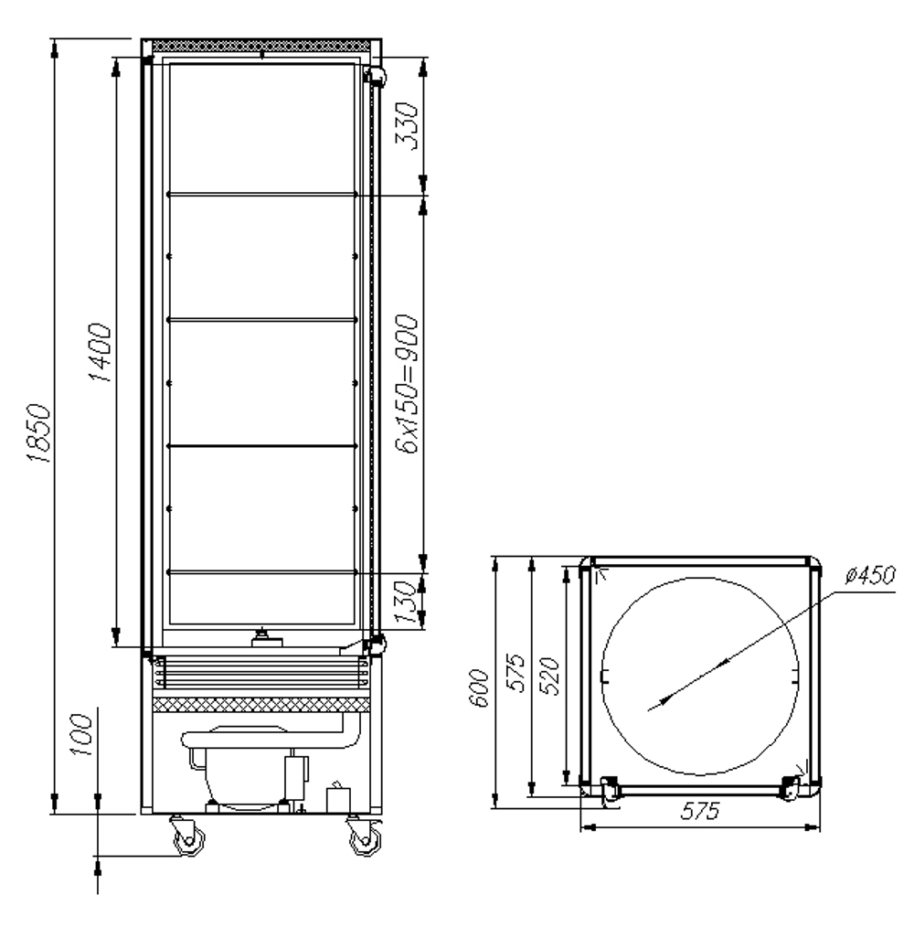 Кондитерская витрина Carboma Latium D4 VM 400-2 (R400Cвр Люкс коричнево-золотой, 1/2, INOX)