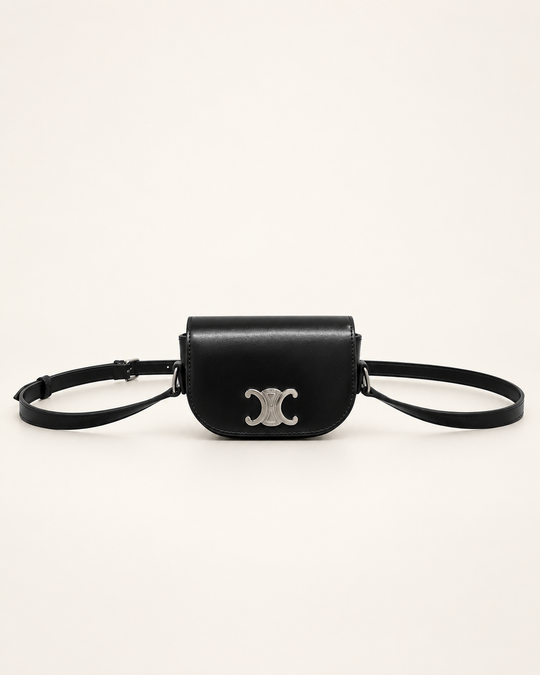 Мини-сумка Celine Saddle, чёрная