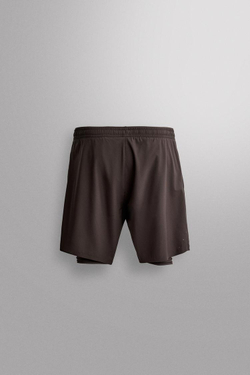 ZARA БАЗОВЫЕ СПОРТИВНЫЕ ШОРТЫ 2 В 1, КОРИЧНЕВЫЙ