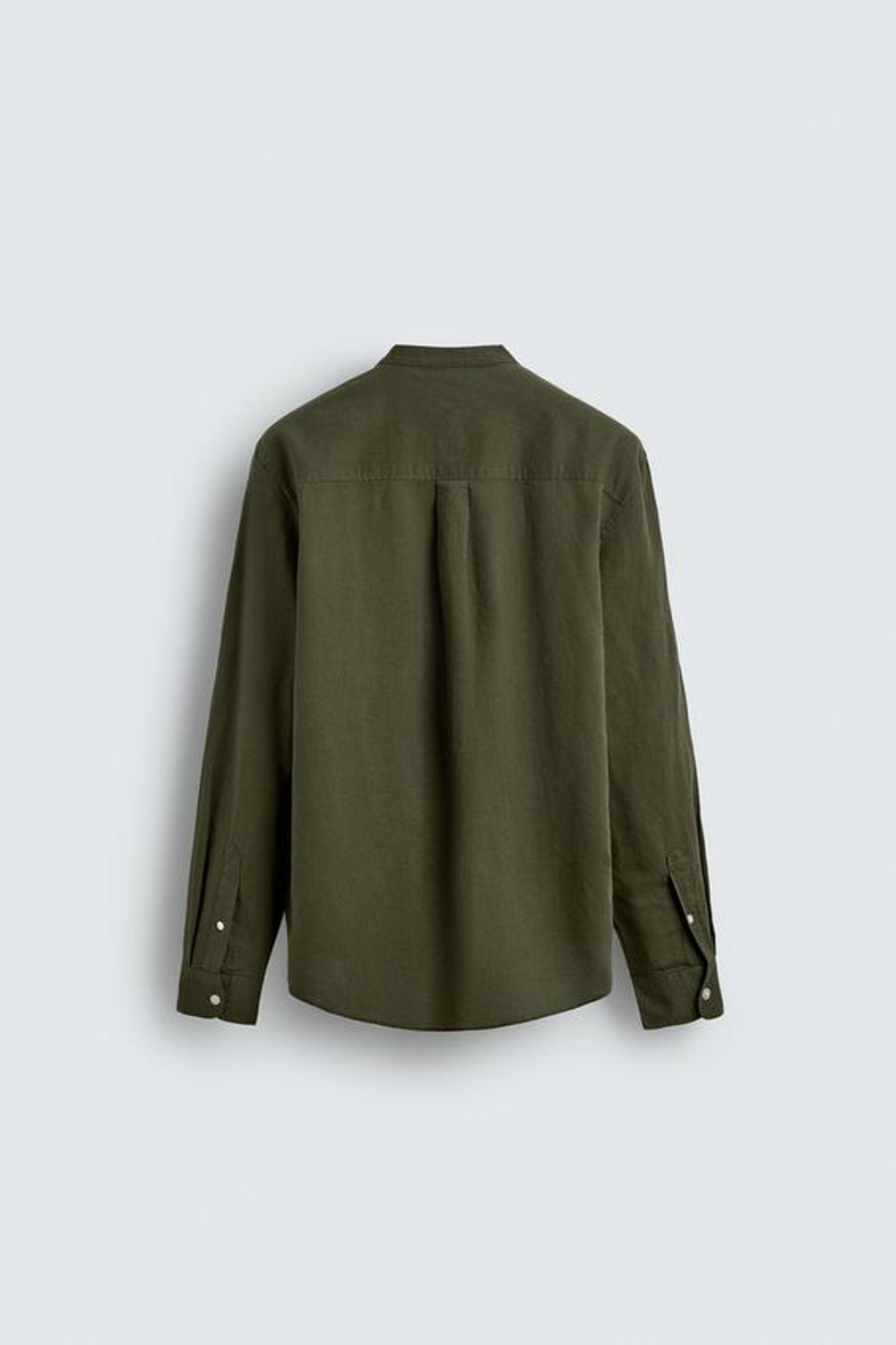 ZARА РУБАШКА RELAXED FIT ИЗ ЛЬНА И ХЛОПКА, ХАКИ