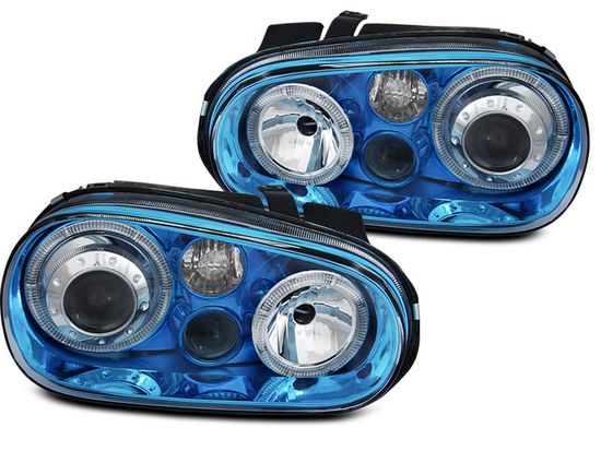 Тюнинг фары ANGEL EYES BLUE для VW GOLF 4 09.97-09.03