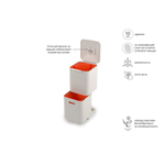 Контейнер для мусора с двумя баками totem compact, 40 л, белый