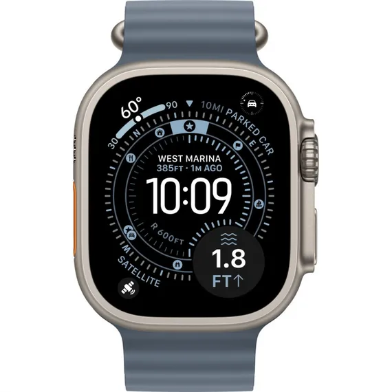 Умные часы Apple Watch Ultra 3 49 мм Natural Titanium Ocean Band Якорный Синий Anchor Blue