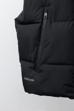 ZARA СТЕГАНЫЙ ЖИЛЕТ WATER REPELLENT, ЧЕРНЫЙ