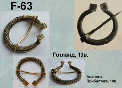 Фибула. Готланд, плащевая, 9-10 в.