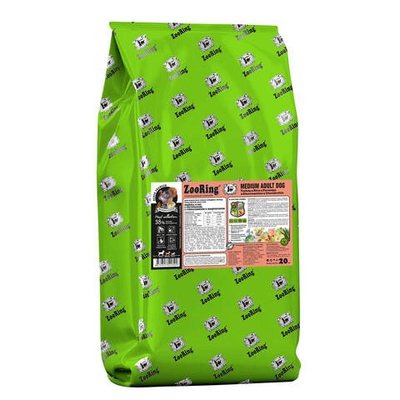 ZooRing MEDIUM ADULT DOG Индейка и рис с пастернаком с глюкозамином и хондроитином, 20 кг