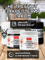 Комбо красок для свечей и гипса (белая+чёрная) 2х18мл