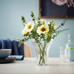 IKEA DOFTRIPS  (ИКЕА ДОФТРИПС)  -  Ваза - прозрачное стекло 18 см