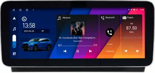 Магнитола для Toyota Camry 70 (75) 2021-2023 (левый руль) - Canbox H-Line 0020 монитор 12.3" QLED в стиле MERCEDES на Android 10, Быстрая, ТОП-процессор, CarPlay, 4G SIM-слот