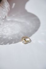 Кольцо Кристал Дроп с горным хрусталем (желтое золото) / Crystal Drop