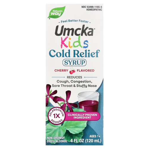 Nature's Way, Umcka, детский сироп от простуды, от 1 года, с вишневым вкусом, 120 мл (4 жидк. унции)