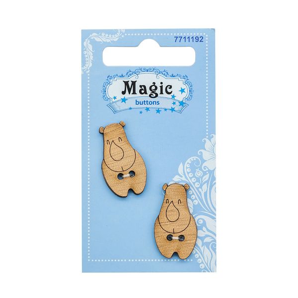 Украшения декоративные: пуговицы Носорог, 2 шт, Magic Buttons LW789-V47