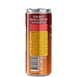 28SEEDS Real CINNAMON LIMONADE (Коричный лимонад) 330 мл — задняя сторона банки с описанием напитка и маркировкой