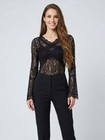 Ткань кружевная гипюр стрейч 100 г/м², ш.150см, арт.G2627 цв.черный, уп.25м