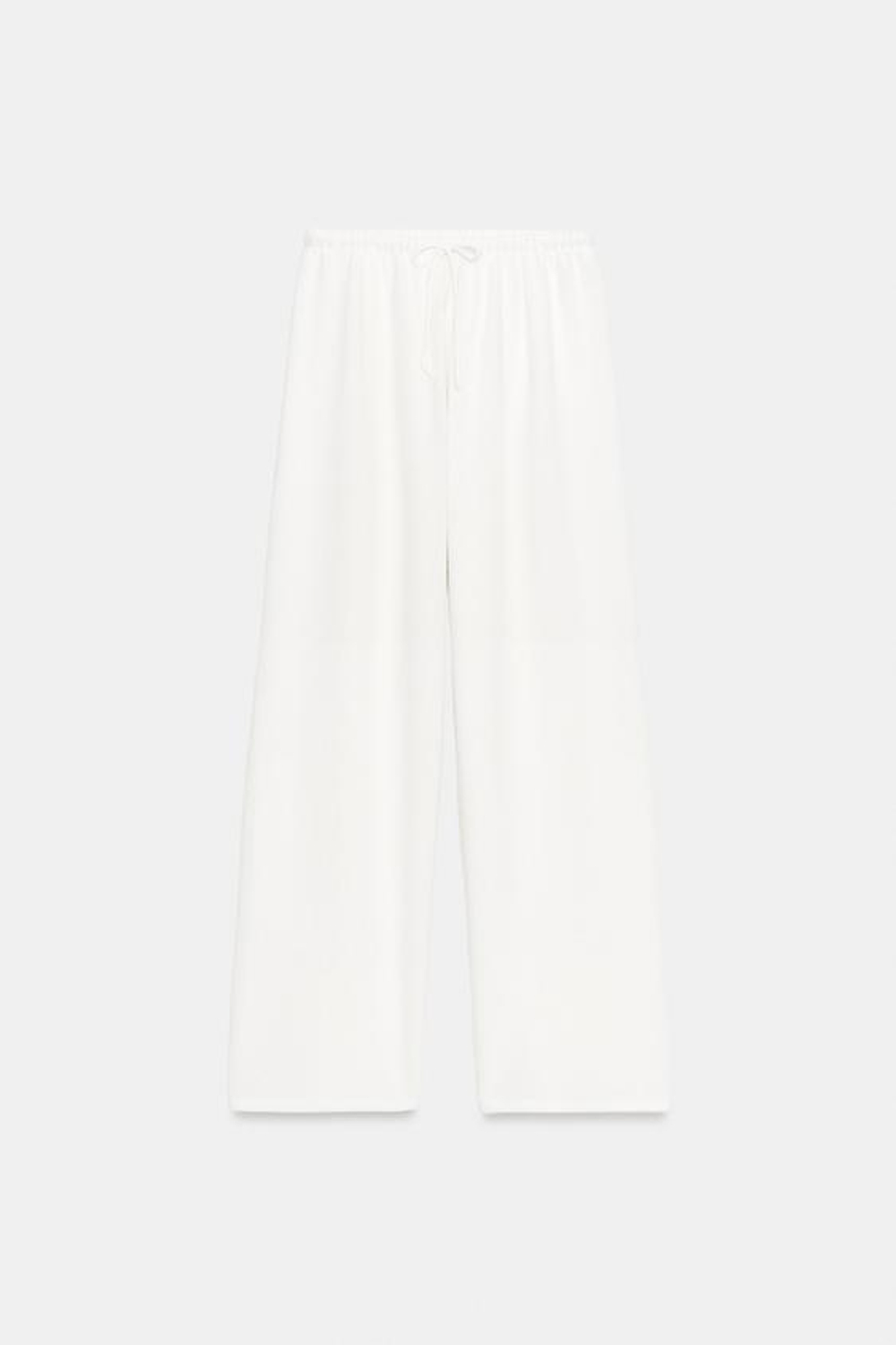 ZARA БРЮКИ WIDE-LEG ИЗ ТКАНИ С ЭФФЕКТОМ РУСТИК, ЭКРЮ