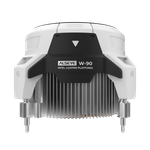 Кулер для CPU Alseye W90, 1х92мм, 4-pin, Al+Cu, серебристый-черный-белый/ARGB, 900-3000rpm, 52.5CFM, 28.3дБ, TDP 90Вт, LCD-дисплей, INTEL 1700/1200/115x, AMD не поддерживается (AS.01.08.0001)