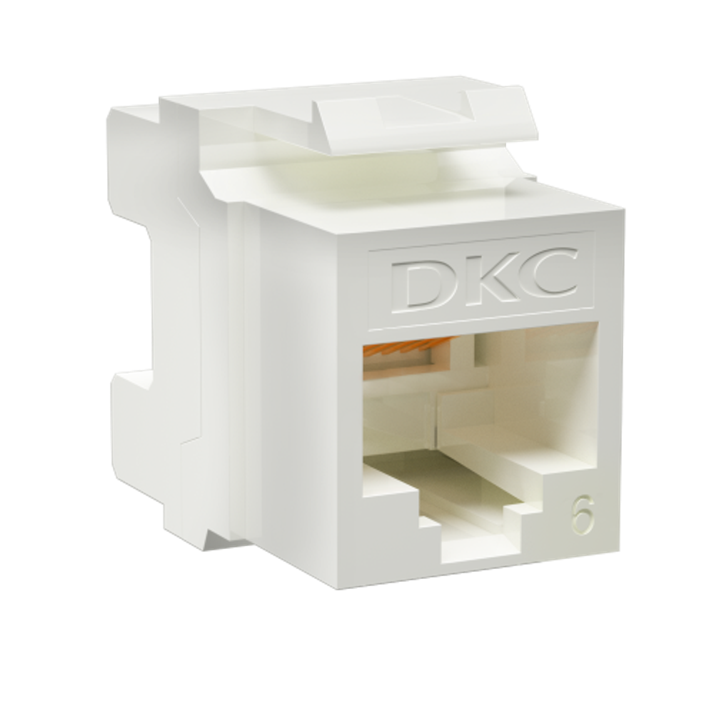 Модуль Keystone RJ45 CAT6 неэкранированный, 180 градусов, белый (форм-фактор A10)