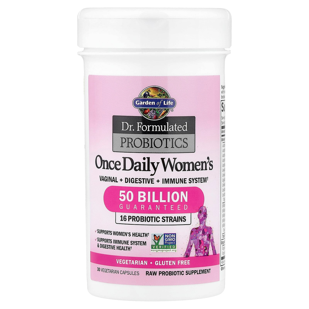 Garden of Life, Dr. Formulated Probiotics, пробиотики, одна таблетка в день для женщин, 30 вегетарианских капсул