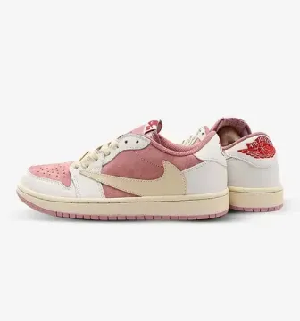 Premium Кроссовки Nike x Travis Scott Air Jordan 1 Low "Shy Pink"