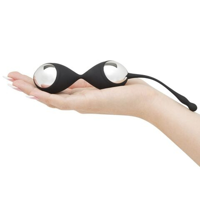 Черно-серебристые вагинальные шарики Inner Goddess Kegel Toner Balls (Цвет: черный с серебристым)
