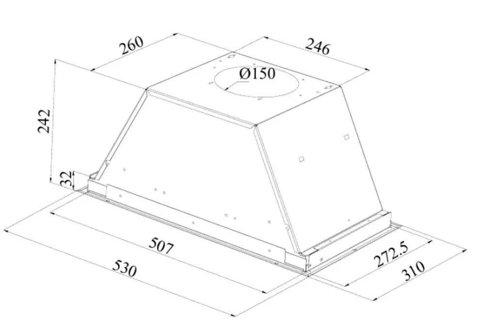 Встраиваемая вытяжка Hotpoint HPAE 52FLB X