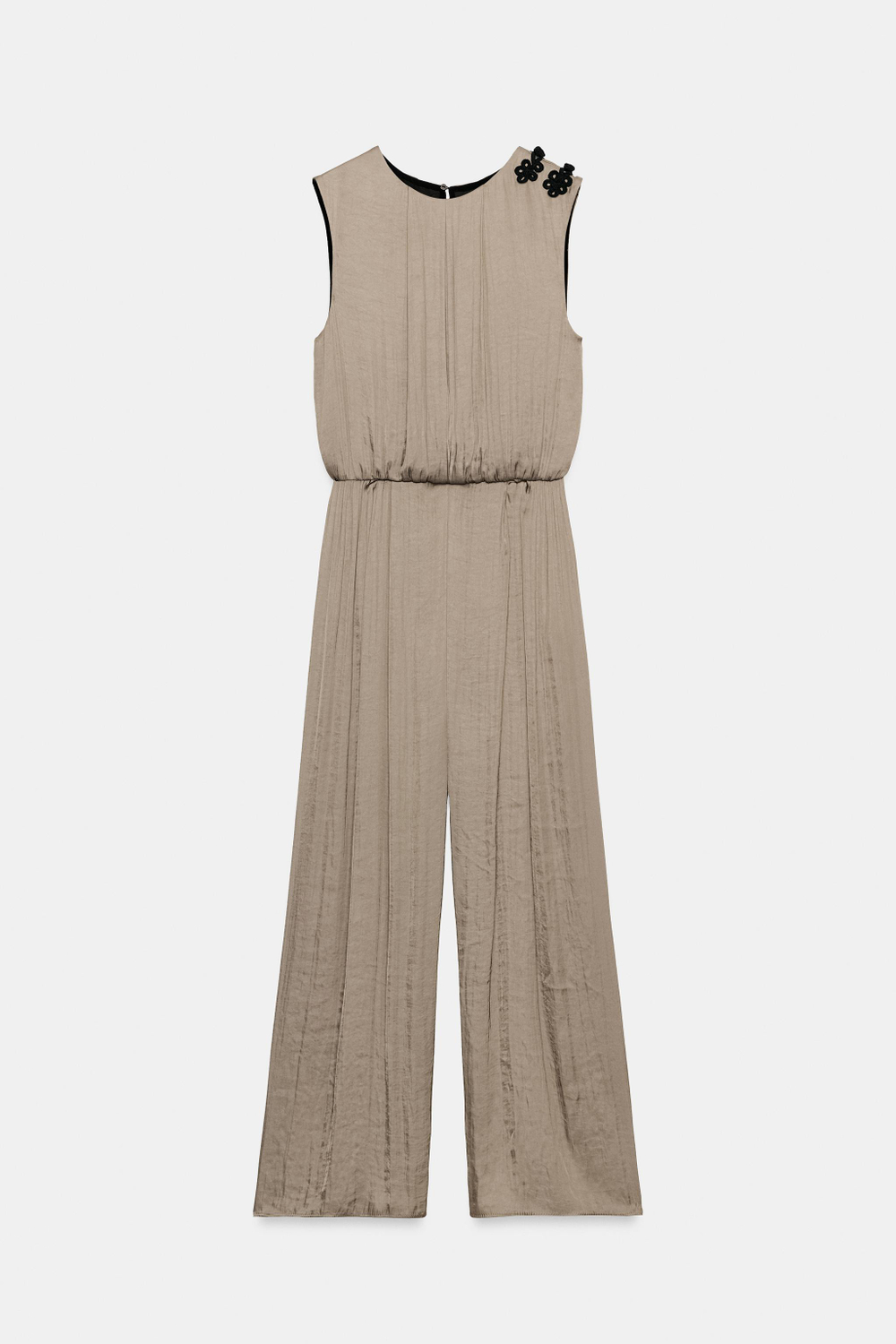 АТЛАСНЫЙ КОМБИНЕЗОН С ДЕКОРАТИВНЫМИ ЗАСТЕЖКАМИ — ZARA