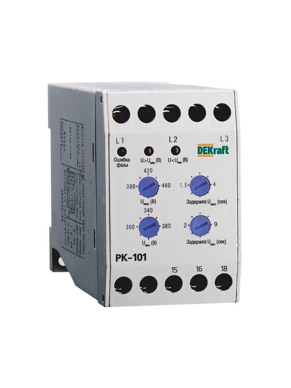 Реле контроля фаз РК-101 380В тип 01 DEKraft 23300DEK