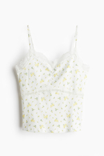 Топ на бретелях с кружевной отделкой - H&M