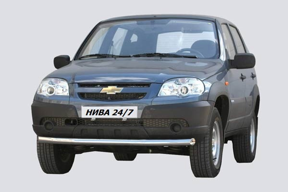 Защита переда «Труба» (Ø=63,5 мм) Chevrolet Niva (03.2009 -)/Lada Niva (07.2020 -) (нержавеющая сталь)