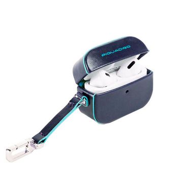 Чехол для наушников Piquadro Blue Square синий из натуральной кожи (AC5308B2/BLU2)