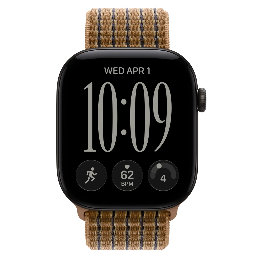Умные часы Apple Watch Series 12 GPS, 46mm, Black Aluminum Case with Light Umber Plaid Sport Loop
