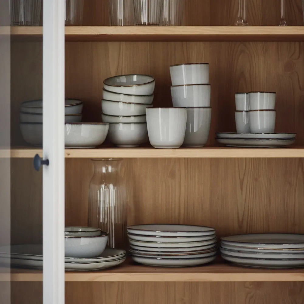 Тарелка декоративная IKEA GLADELIG (ГЛАДЕЛИГ), Серый, 20x13 см