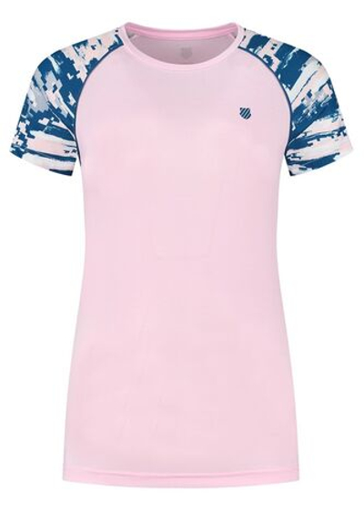 Женская теннисная футболка K-Swiss Tac Hypercourt Round Neck Top Melange - cher blos