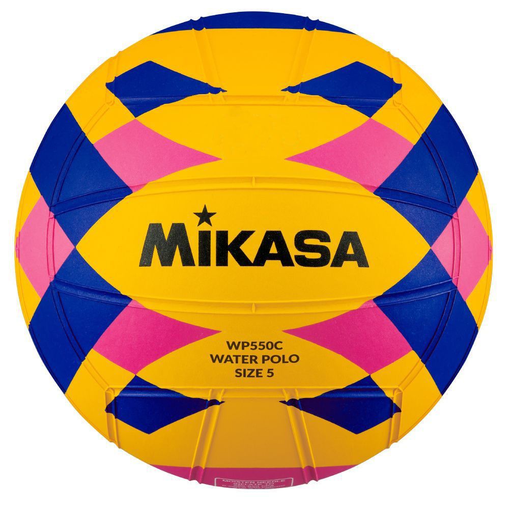 Мяч для водного поло MIKASA WP550C р.5,муж., резина, вес 400-450гр, желт-сине-роз