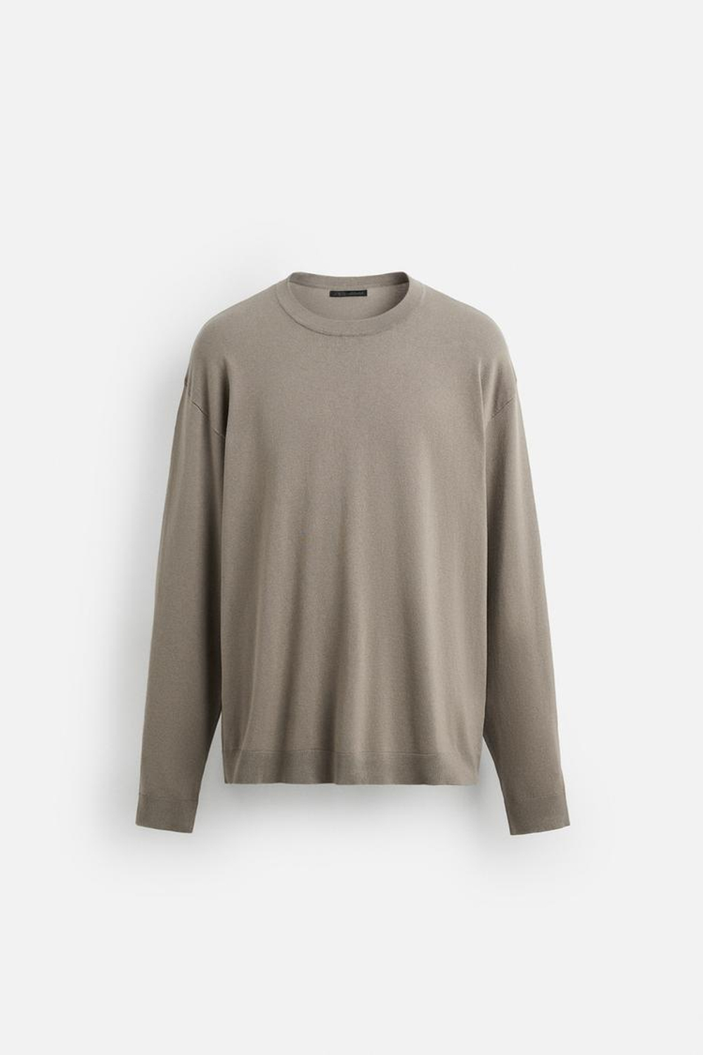 ZARA СВИТЕР ИЗ ВИСКОЗЫ С РЕЛЬЕФНЫМ УЗОРОМ, СЕРО-КОРИЧНЕВЫЙ