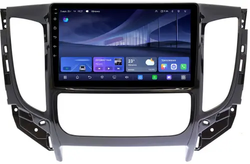 Магнитола для Mitsubishi L200 2015-2019 (климат), Pajero Sport 3 2016-2023 (МКПП), FIAT Fullback - Kuberg QLed, Android 14, TS105, Быстрейшая, CarPlay, SIM-слот