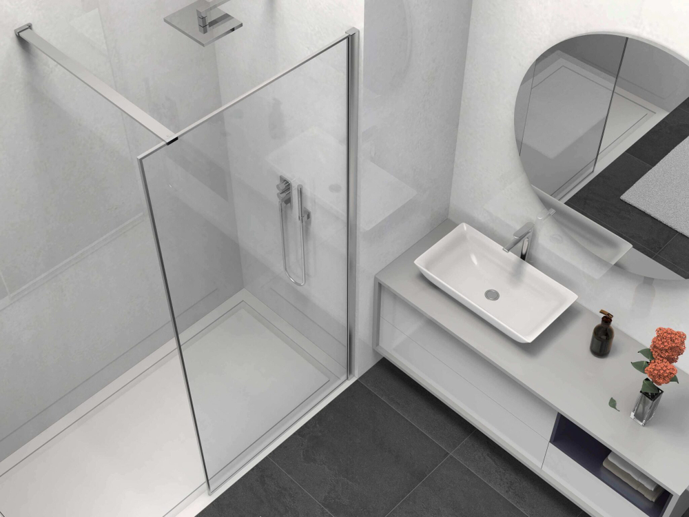 Душевая перегородка Волк-Ин (Walk-In) VSW-1HS800CL, 800*2000, хром, стекло прозрачное,