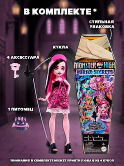 Кукла шарнирная подвижная Monster High Buried Secrets Surprise Doll