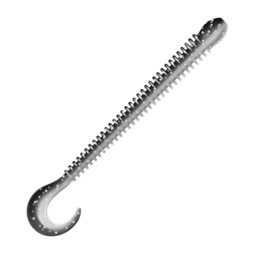 Приманка ZUB-WORM-ZANDER 135мм(5,3")-5шт, (цвет 030) черный верх-натурал низ