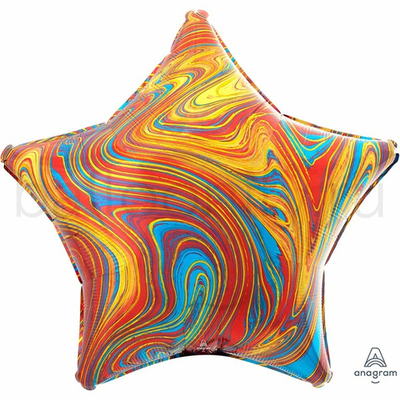 Фольгированная фигура, звезда, 19"/48СМ Мрамор Colorful