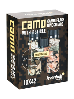 Бинокль камуфляжный Levenhuk Camo 10x42 с сеткой