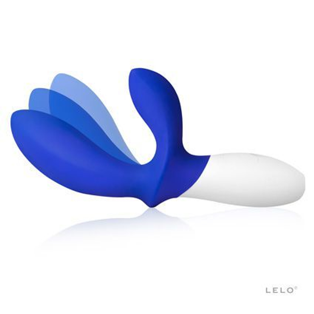 Синий вибромассажёр простаты Loki Wave Federal Blue с отростком для стимуляции промежности - 19,6 см. (Цвет: синий)