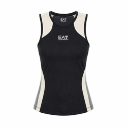 Топ теннисный EA7 Women Jersey Tank - black/butter/asphalt