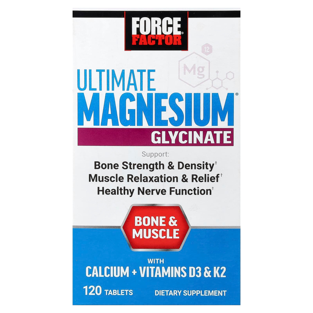 Force Factor, Ultimate Magnesium®, глицинат магния, 120 таблеток