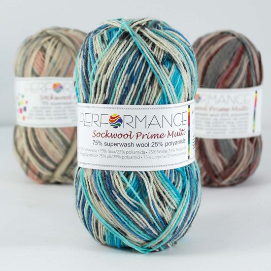 Пряжа Sock Wool Prime Multi 4-ply PERFORMANCE (75% шерсть супервош, 25% полиамид)