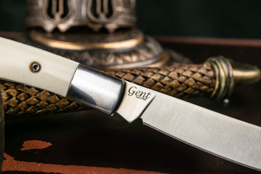 Нож складной Kizlyar Supreme Gent 440C S (Сатин, Кость)