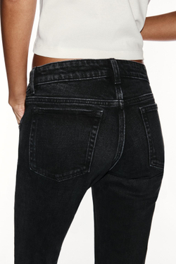 ZARA ДЖИНСЫ TRF SLIM FIT С НИЗКОЙ ПОСАДКОЙ, ЧЕРНЫЙ