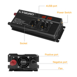 Инвертор 12V-220V 1500W б/накл Lvyuan 2 розетки под прикуриватель
