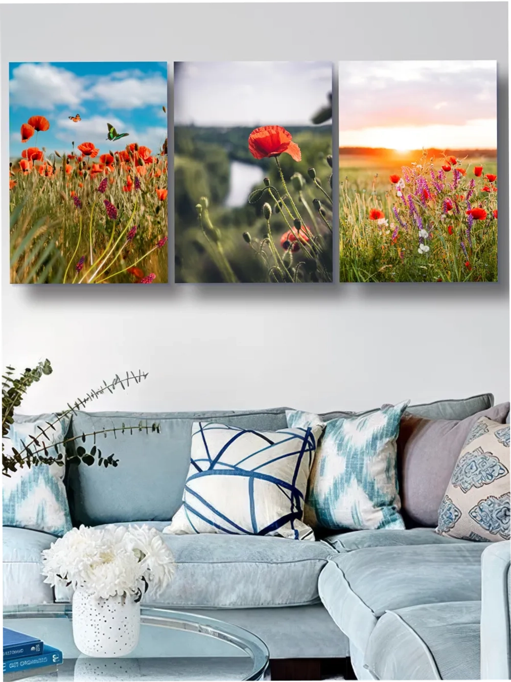 Картина Алые сияния модульная 50x70см 3шт.