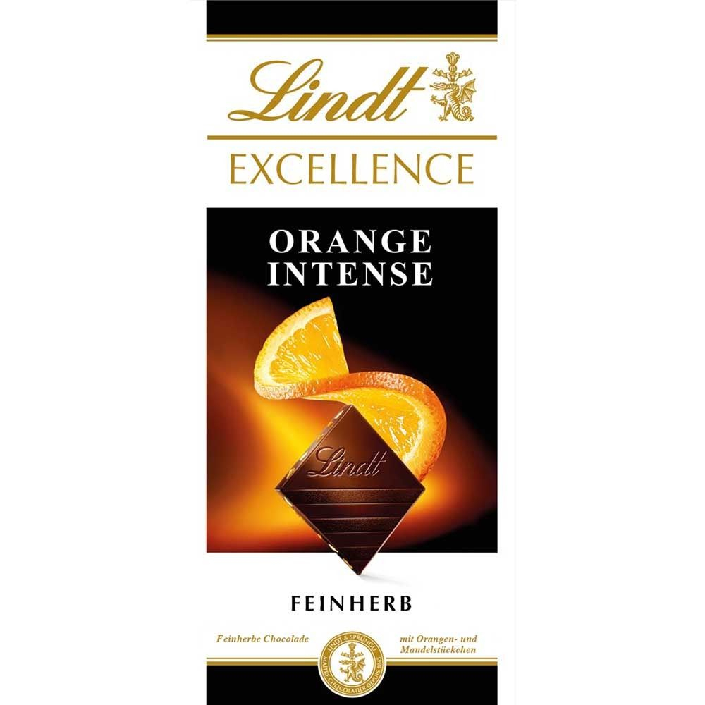 Lindt Excellence темный шоколад Orange Intense с апельсином, 100 г (Франция)